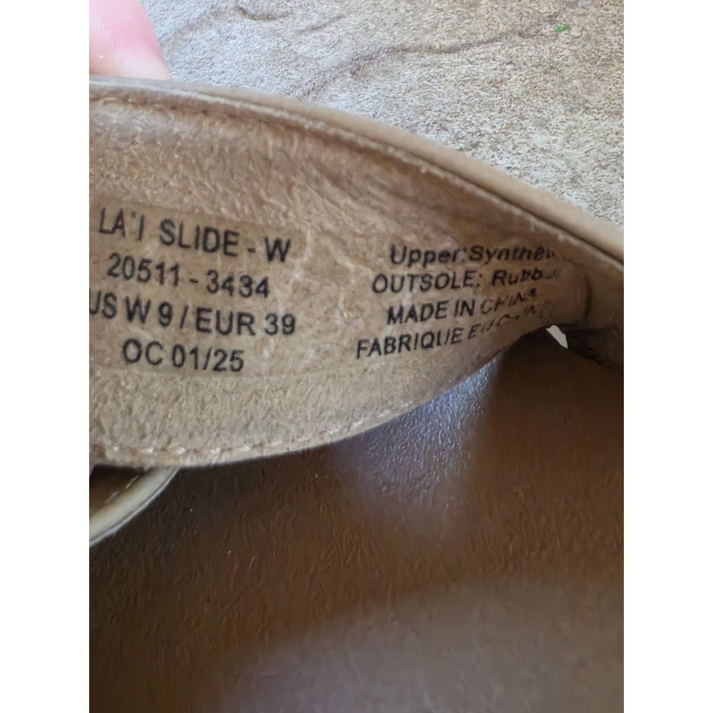 Olukai La'i Slide Sandals Criss Cross Taupe Slides Slip Ons Women's US Size 9 - Picture 9 of 9
